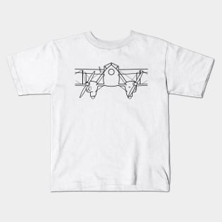 DH Dragon Rapide 1930s classic aircraft black outline graphic Kids T-Shirt